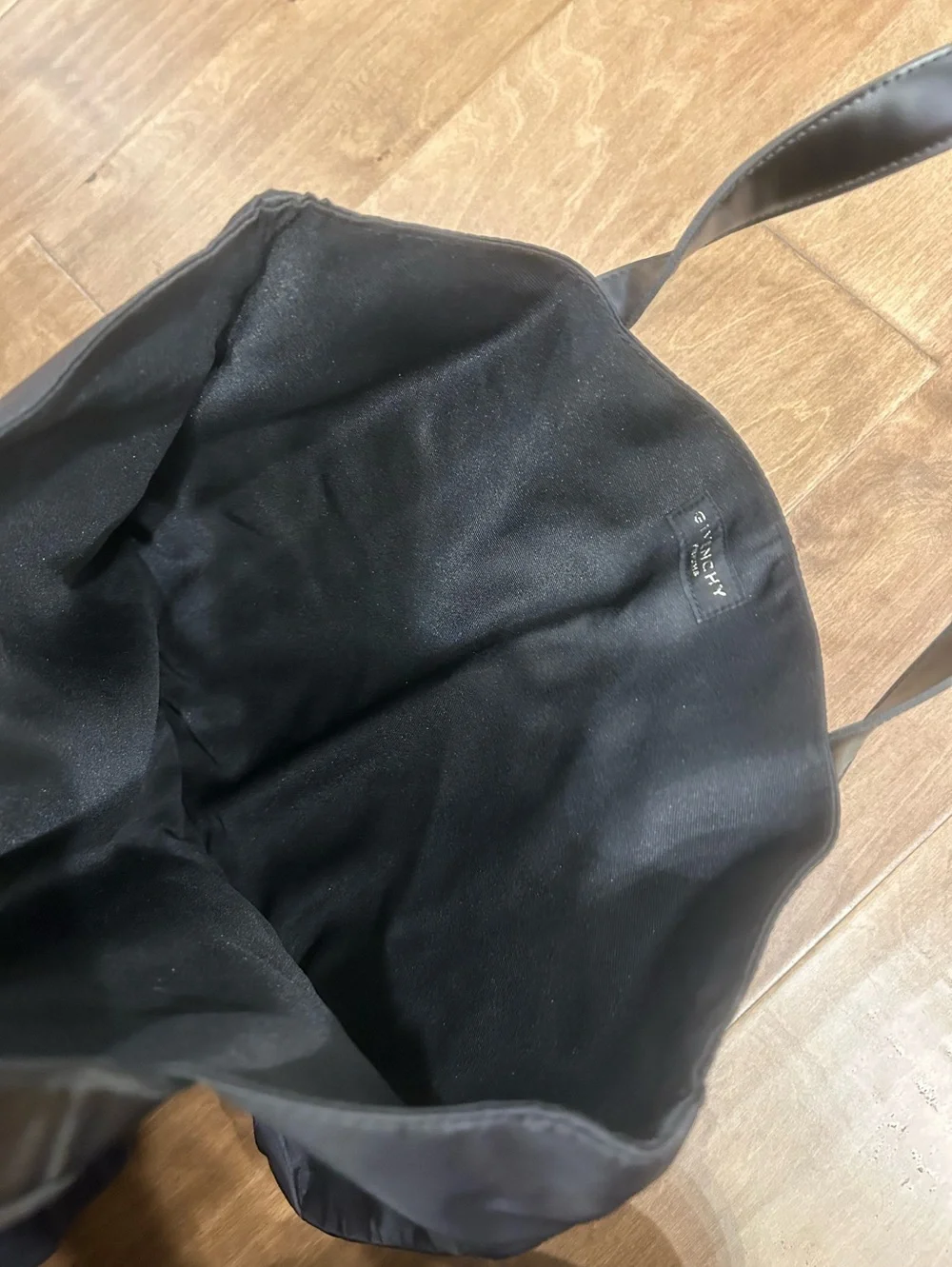 Givenchy black vinyl faux leather straps tote bag